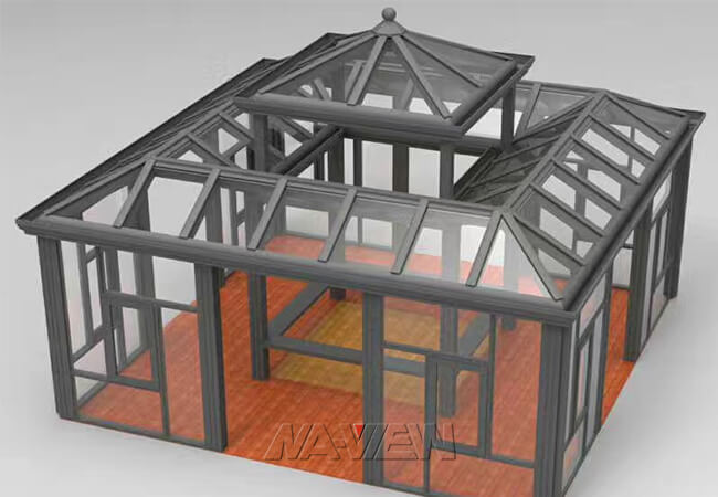 Conception favorable à l'environnement de pignon de Sunroom préfabriqué de toit 3