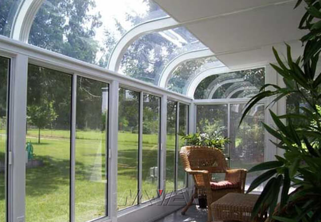 Sunroom en verre en aluminium préfabriqué d'intérieur de clôture de patio de 4 saisons 0