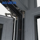 Porte en aluminium Windows vitré par double de fenêtre de tissu pour rideaux de coupure thermique en bois de couleur fournisseur