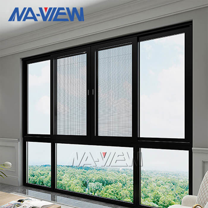 Verticale en aluminium de noir de Guangdong NAVIEW glissant le double Hung Window fournisseur