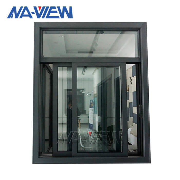 Le double en aluminium résidentiel de Guangdong NAVIEW a glacé la fenêtre de glissement en aluminium noire de cadres fournisseur