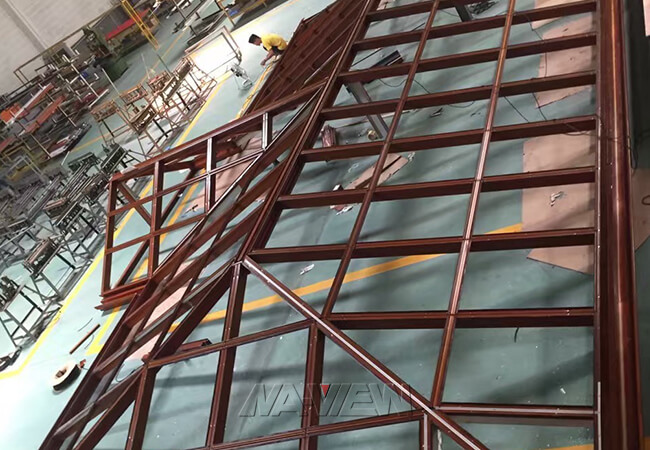 Conception examinée de toit d'électrophorèse de porche préfabriquée par verre en aluminium 4