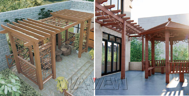 Le jardin adapté aux besoins du client d'auvent de la pergola 10x12 enroule l'utilisation résidentielle de pergola 1