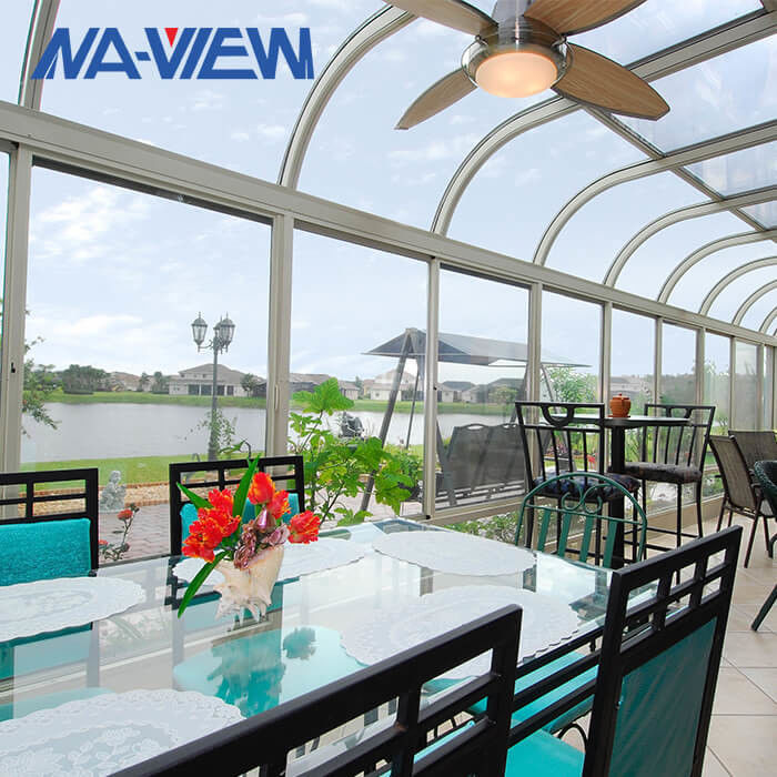 Sunroom incurvé par clôtures de cadre en acier de Sunroom de toit de plate-forme de Four Seasons fournisseur