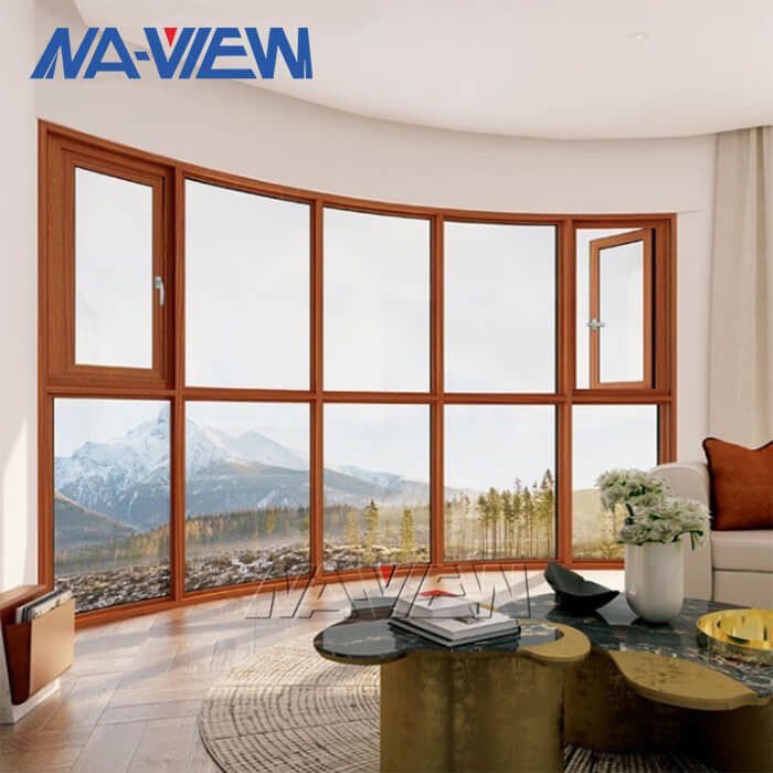 Fenêtre en verre en aluminium d'oscillation de tissu pour rideaux adaptée aux besoins du client par Naview de conception moderne de Foshan fournisseur