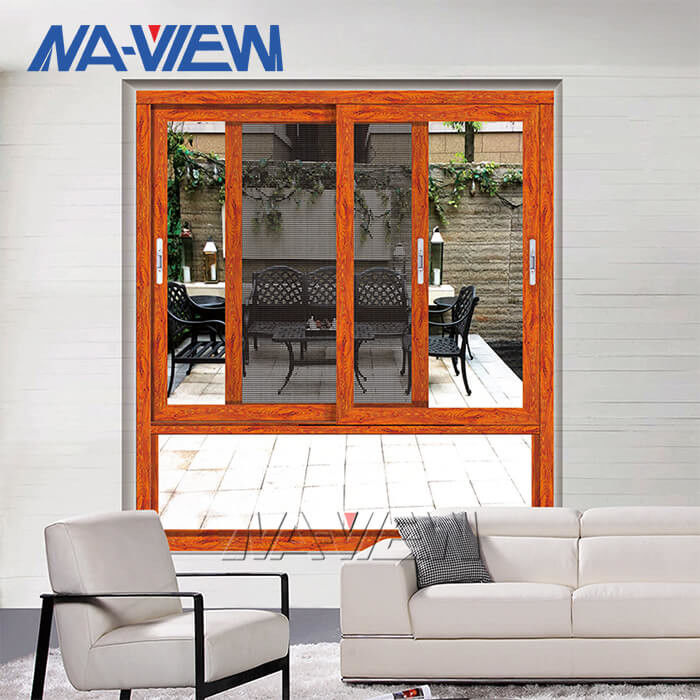 Fenêtre de glissement en aluminium de couleur en bois faite sur commande de norme de Guangdong NAVIEW fournisseur