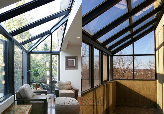 Beaux Sunrooms libres incurvés de conservatoires de Sunroom de toit 0